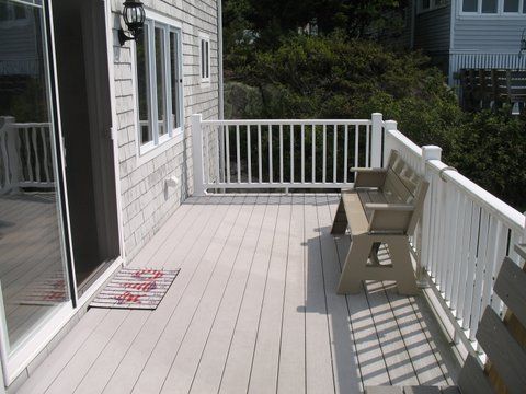 Deck, east view, showing patio sliding door to living room